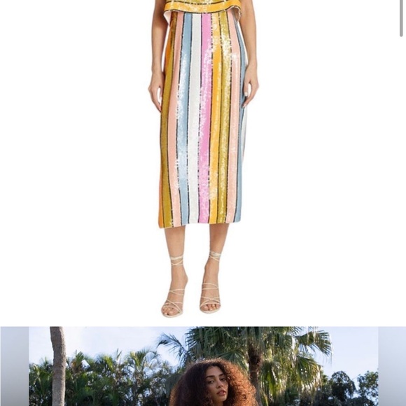 Veronica Beard Ivanna Striped Sequin Midi-Dress Size 0 - Picture 3 of 10